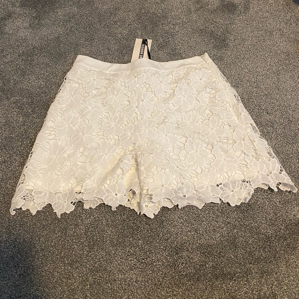 White Lace Fashion Union Shorts
